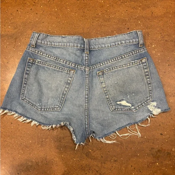 Reformation Dixie High Rise Denim Shorts Size 27 | Cut LY432 Raw Hem Jean Shorts - Picture 6 of 6